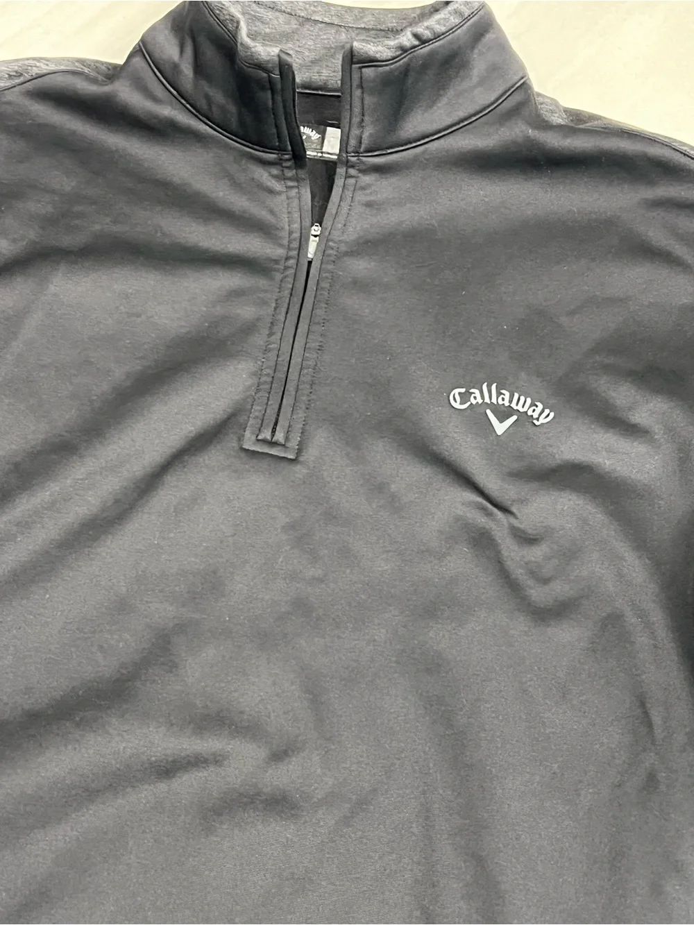 Callaway Quarter Zip Golf Pullover Long Sleeve Men’s Sz M, Black/Gray